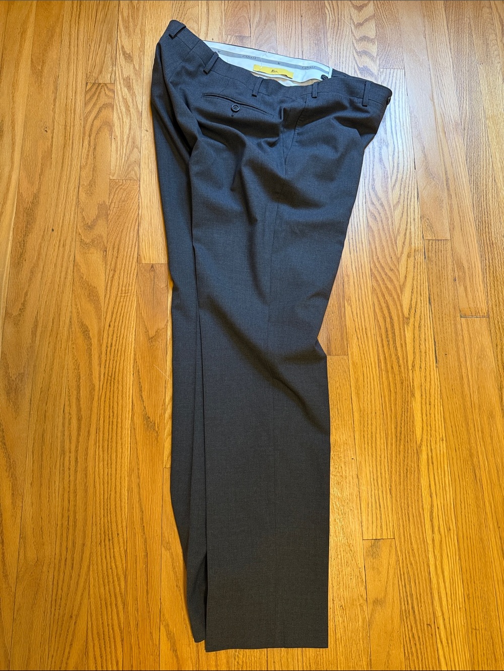 Canali Kei Dark Gray Flat-Front Dress Pants